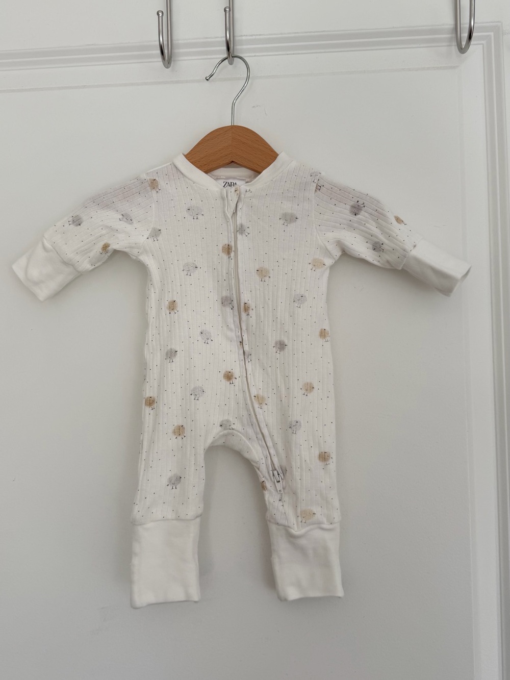 NEW ZARA Newborn 0months COTTON two way zipper little chicks Onsie PJs